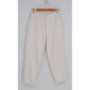Alex Mill Davie Tapered Pants White Womens Small All Cotton Fleece High Waist